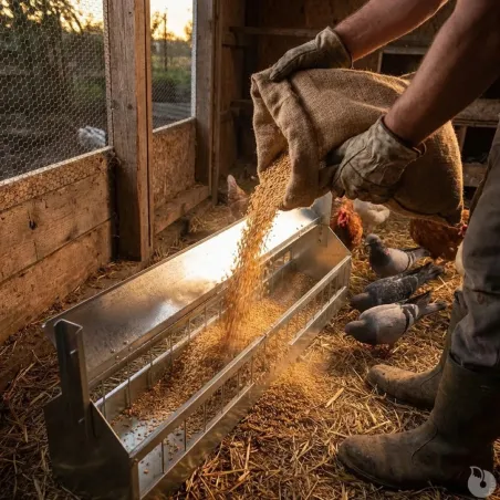 Mangeoire 1m à rouleau anti-perchage pour pigeons