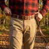 Ceinture chasse cuir motif sanglier et bécasse