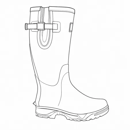 Bottes Veneur néo Homme - Vert 100% caoutchouc