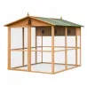 Pigeonnier 3 cases bois + volière sécurisée 130x160 cm