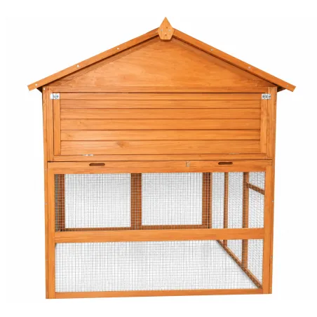 Pigeonnier 3 cases bois + volière sécurisée 130x160 cm
