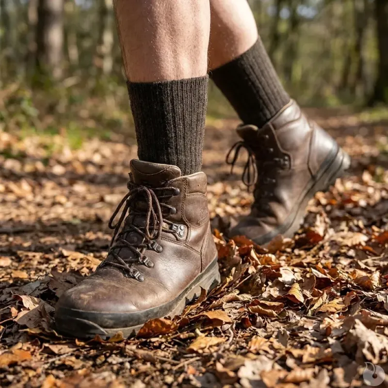Chaussettes mérino kaki - Confort non-comprimant 80% laine