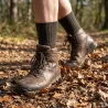 Chaussettes mérino kaki - Confort non-comprimant 80% laine
