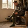 Chaussettes hautes kaki laine mérino - Mixte