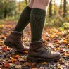 Chaussettes hautes kaki laine mérino - Mixte