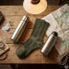 Chaussettes mérino kaki 50% laine - Confort & résistance