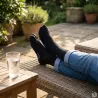 Mi-bas homme anti-fatigue - Contention graduelle - Noir