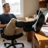 Mi-bas homme anti-fatigue - Contention graduelle - Noir