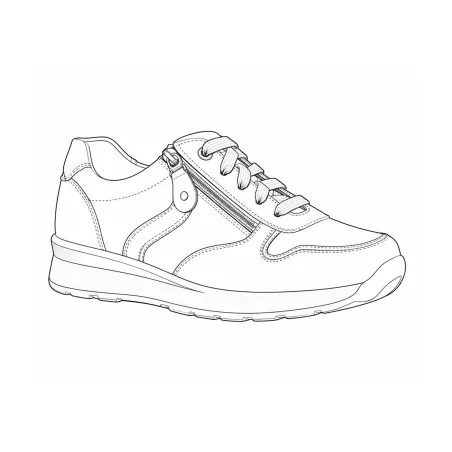 Baskets zip beige/orange PU - Confort et résistance 37-41