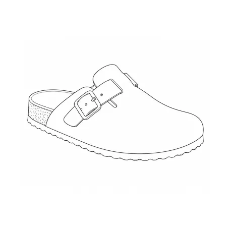 Sabots Ayoka en cuir gris clair pour femme - Pog