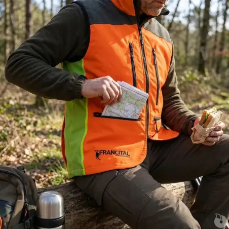 Gilet de traque Francital Atalante 7 poches zippées NF/ISO