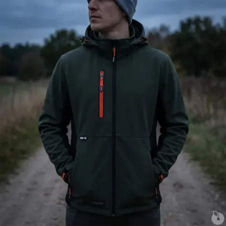 Veste Softshell Trystan Homme - Noir & Kaki - Herock®