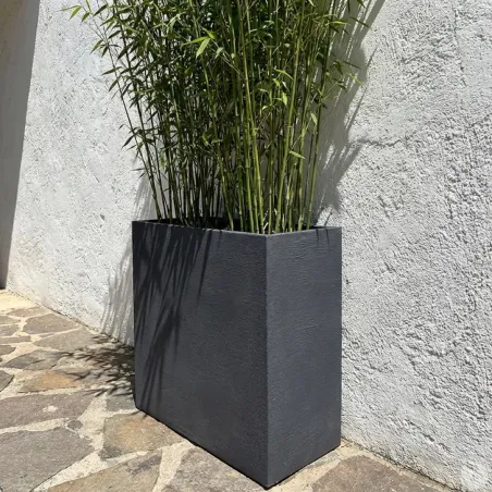 Pot anthracite plastique 60x26x60 cm pour jardin