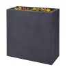Pot anthracite plastique 60x26x60 cm pour jardin
