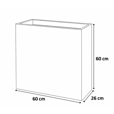 Pot anthracite plastique 60x26x60 cm pour jardin