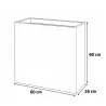 Pot anthracite plastique 60x26x60 cm pour jardin