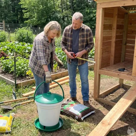 Abreuvoir seau 18L vert et blanc à anse - Olba