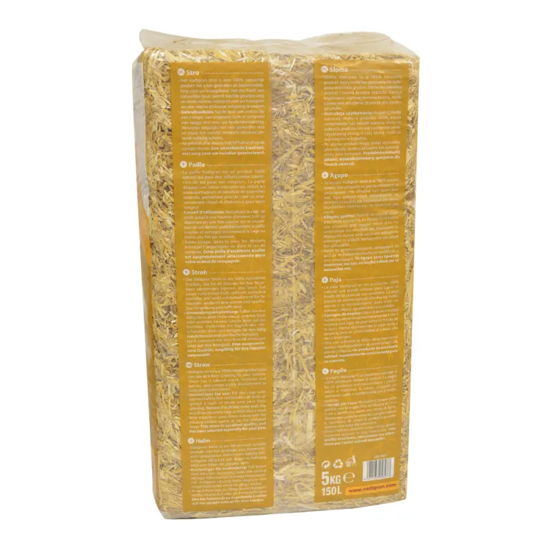 Paille compressée 5 kg - litière naturelle pour animaux