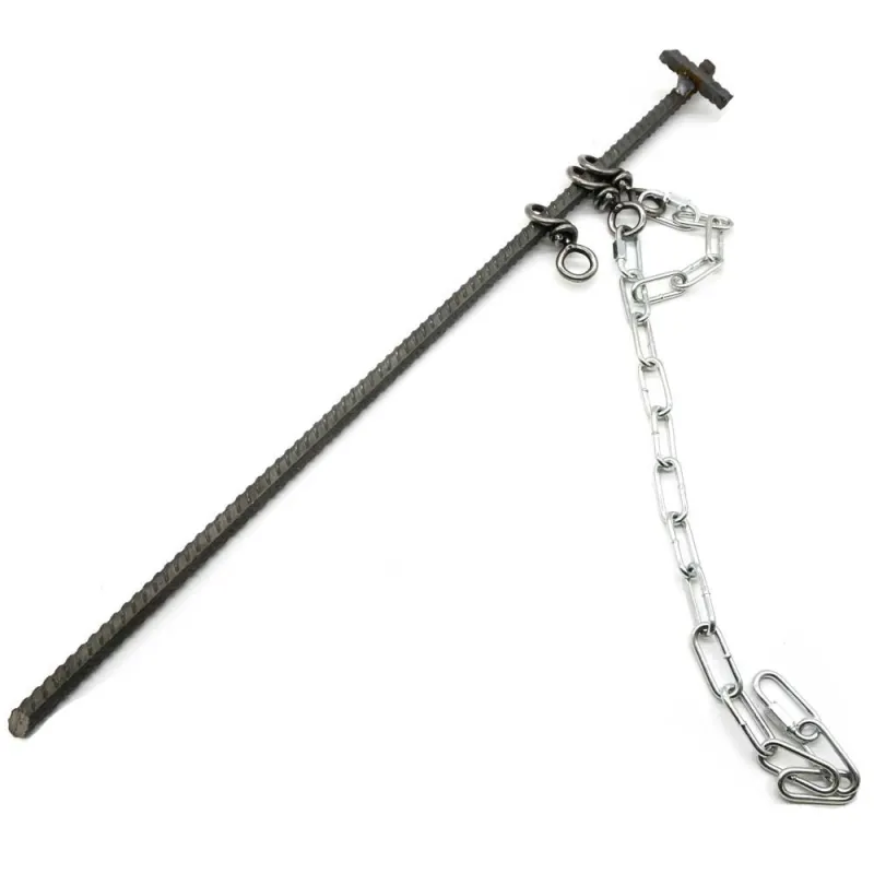 Kit d'ancrage pour piège lacet - Piquet, chaîne et fixations