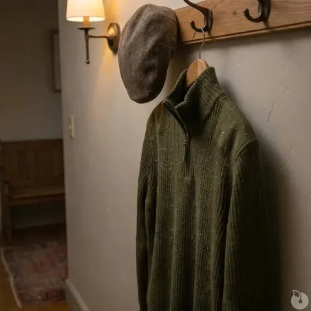 Pull zippé Gardham Vert - Confort outdoor éleveurs/chasseurs