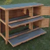 Clapier bois 2 étages pour lapins 136x50x92 cm
