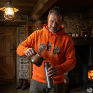 Sweat capuche Bartavel® orange sangliers M à 3XL