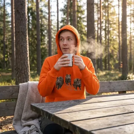 Sweat capuche Bartavel® orange sangliers M à 3XL