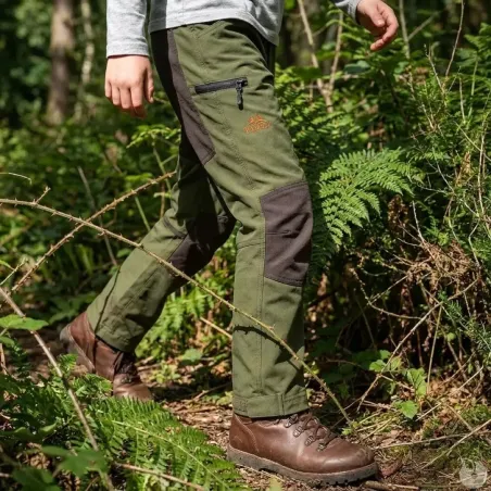 Pantalon enfant Lynx vert 6-16 ans - Chasse & extérieur