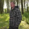 Chemise sherpa capuche 4 poches marron/rouge M à 3XL