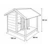 Abri bois chien avec terrasse surélevée - Taille M