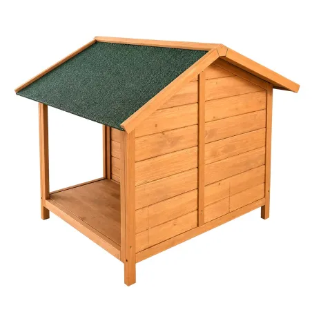 Abri bois chien avec terrasse surélevée - Taille M