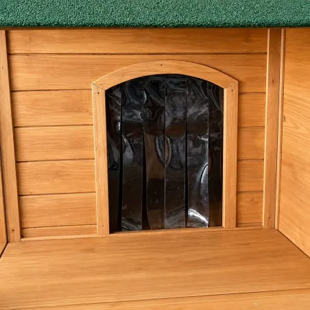 Abri bois chien avec terrasse surélevée - Taille M
