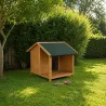 Abri bois chien avec terrasse surélevée - Taille M