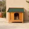 Abri bois chien avec terrasse surélevée - Taille M