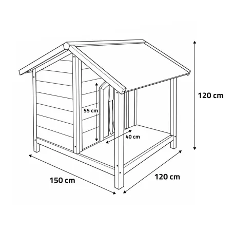 Niche en bois pour terrasse - Épicéa 150x120x120 cm