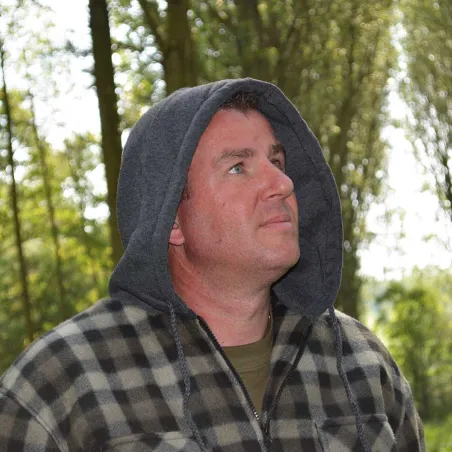 Chemise sherpa capuche 4 poches marron/rouge M à 3XL