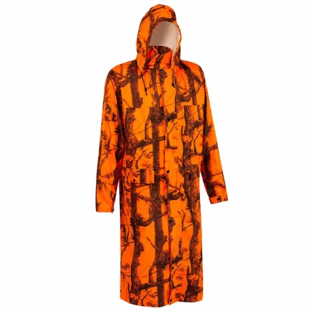 Manteau imperméable long camo orange - M à 4XL