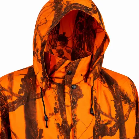 Manteau imperméable long camo orange - M à 4XL