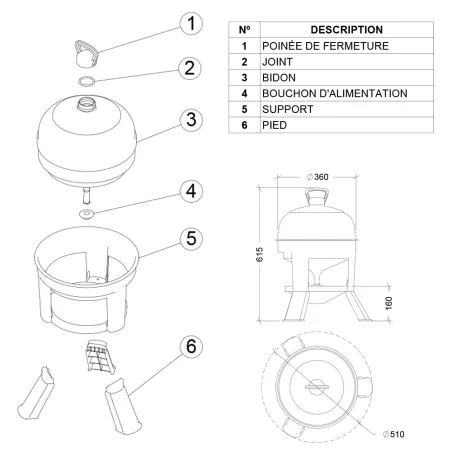 Abreuvoir siphon 20L sur pieds - idéal volailles