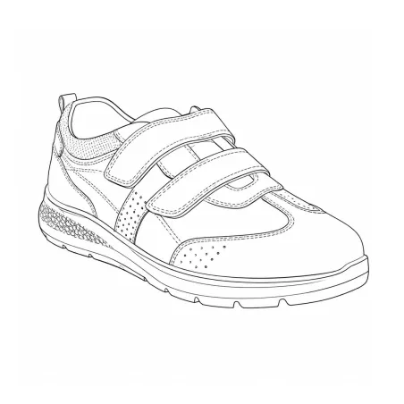 Baskets cuir velcro éleveur - Semelle PVC antidérapante