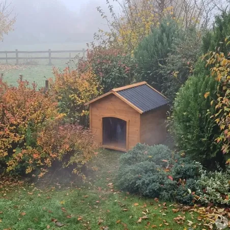Niche chien en bois toit type chalet taille XL 96 x 104 x 112 cm