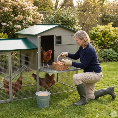 Poulailler galvanisé 3-4 poules 200x80x120 cm métal