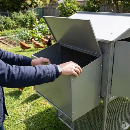 Poulailler galvanisé 3-4 poules 200x80x120 cm métal