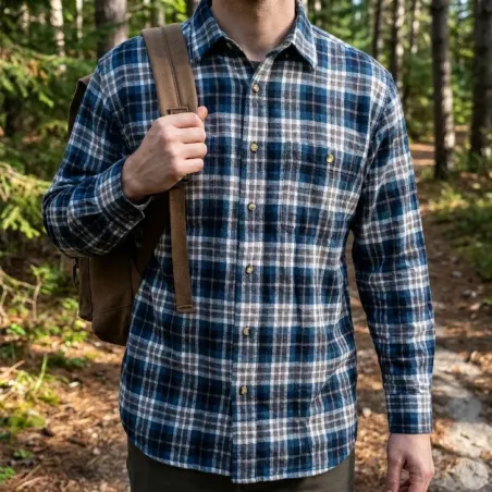 Chemise travail longue bleu Chevron L à 2XL - 100% coton