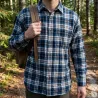 Chemise travail longue bleu Chevron L à 2XL - 100% coton