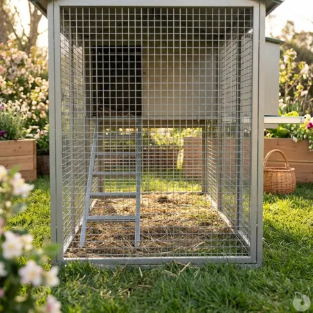 Poulailler galvanisé 3-4 poules 200x80x120 cm métal