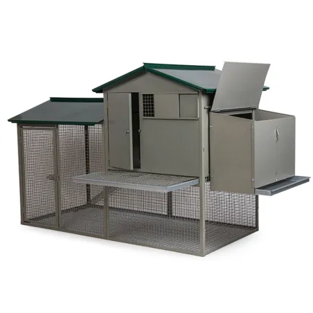 Poulailler galvanisé 3-4 poules 200x80x120 cm métal