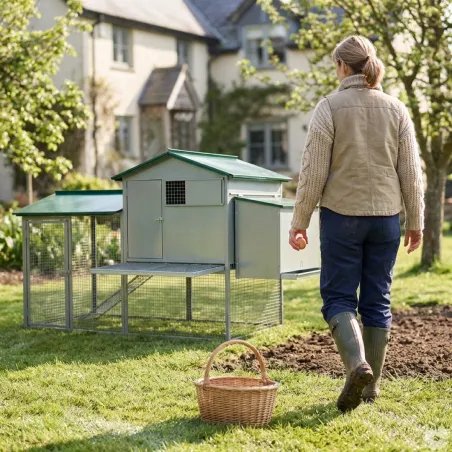 Poulailler galvanisé 3-4 poules 200x80x120 cm métal