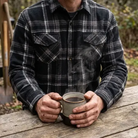 Chemise polaire homme carreaux gris M à 3XL - Treeland®