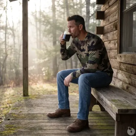 T-shirt Homme Camo CE Manches Longues - Coton 180g/m²